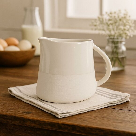 Jars France Modern Farmhouse Pitcher Two Tone Rustic Kitchen Minimalist Stonewar - Picture 1 of 15